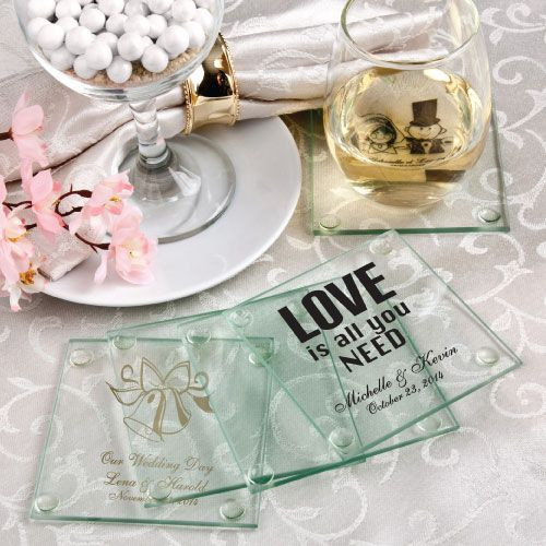 Custom Wedding Favors
 Personalized Glass Coasters wedding favors
