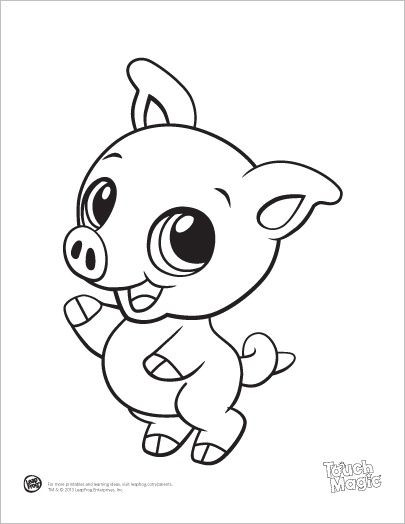 Cute Baby Animals Coloring Pages
 LeapFrog printable Baby Animal Coloring Pages Pig