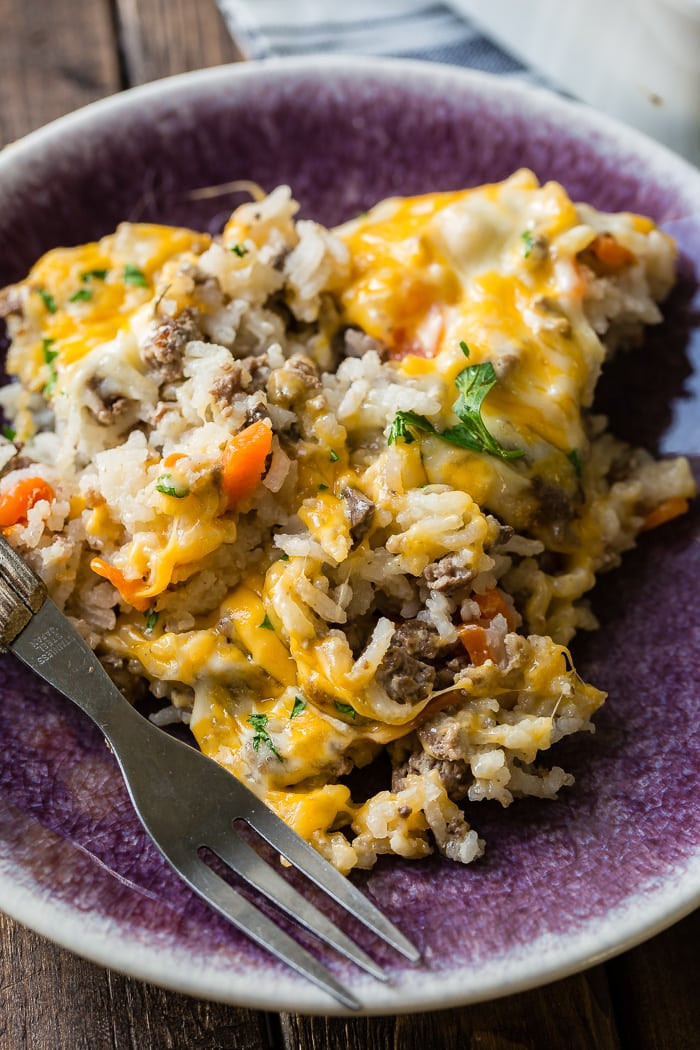 Dinners Ideas With Hamburger Meat
 Cheesy Ground Beef and Rice Casserole