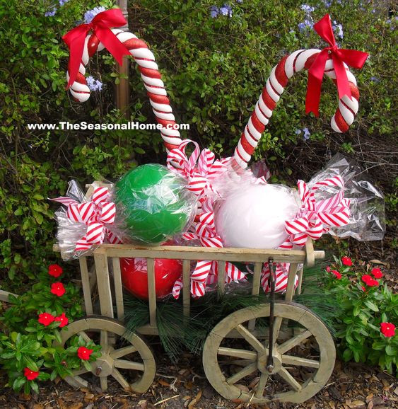 DIY Outdoor Christmas Candy Decorations
 HOW TO DIY Outdoor Candy on The Seasonal Home blog