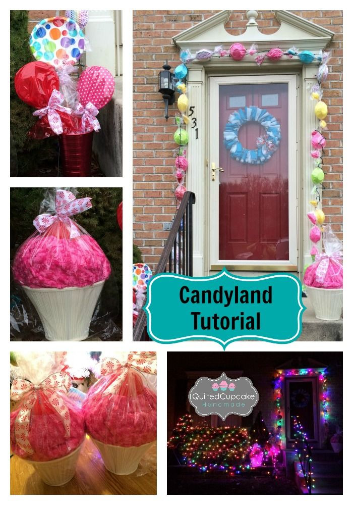 DIY Outdoor Christmas Candy Decorations
 How to create candy garland for parties Giant candyland