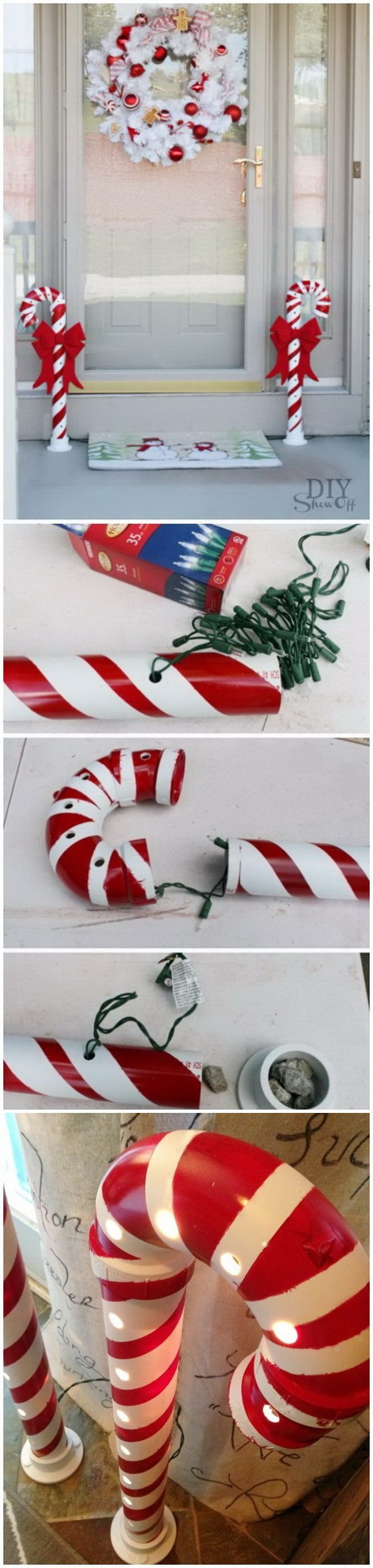 DIY Outdoor Christmas Candy Decorations
 Candy Cane Decorating Ideas