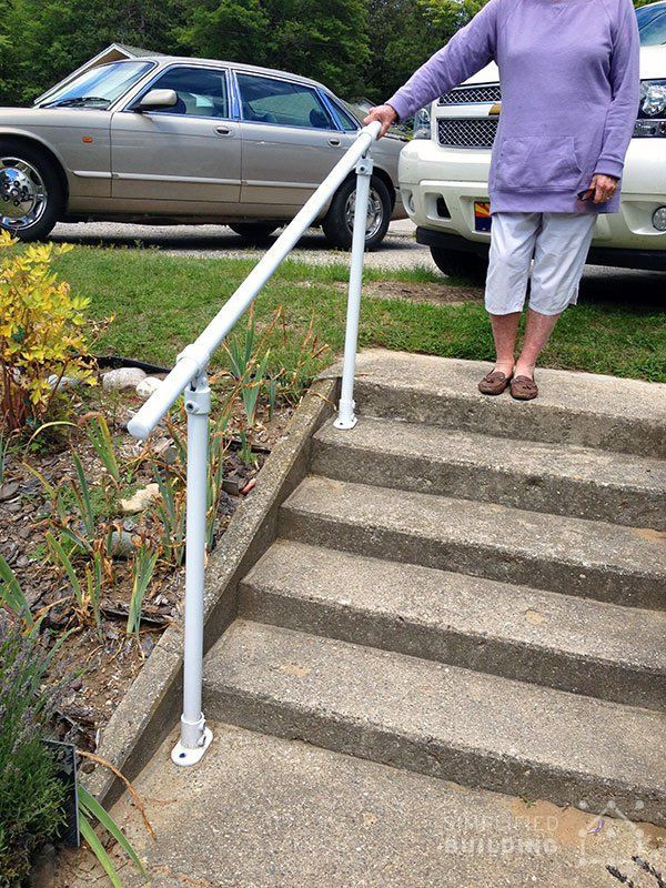DIY Outdoor Stair Railing
 Simple & Sturdy Exterior Stair Railing KeeKlamp handrail