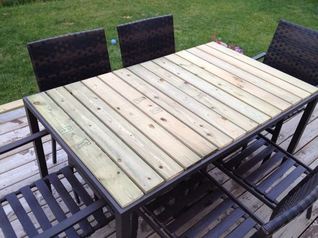 DIY Outdoor Table Top
 DIY patio table using fence boards Great solution for
