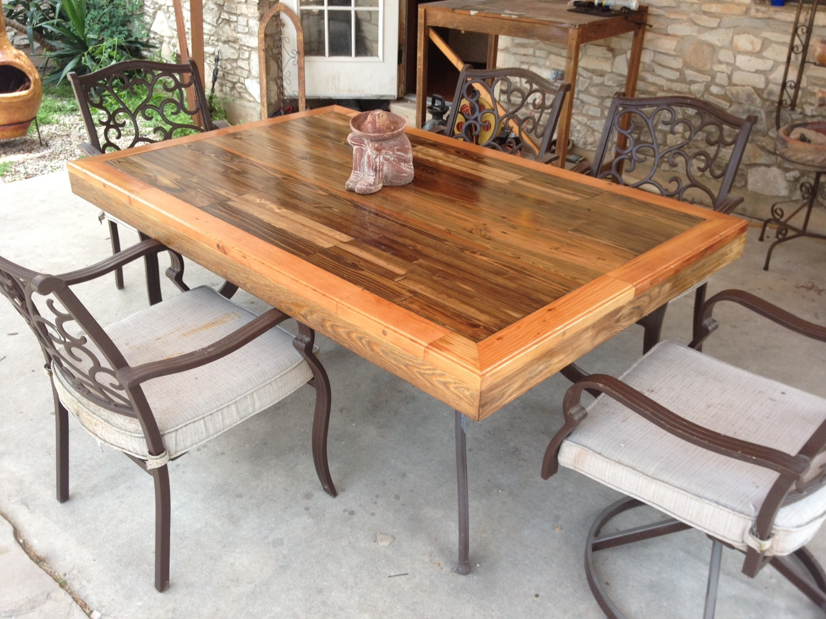 DIY Outdoor Table Top
 Patio Tabletop Made From Reclaimed Deck Wood