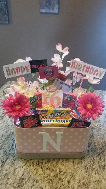 DIY Sweet 16 Gifts
 Sweet 16th birthday t basket