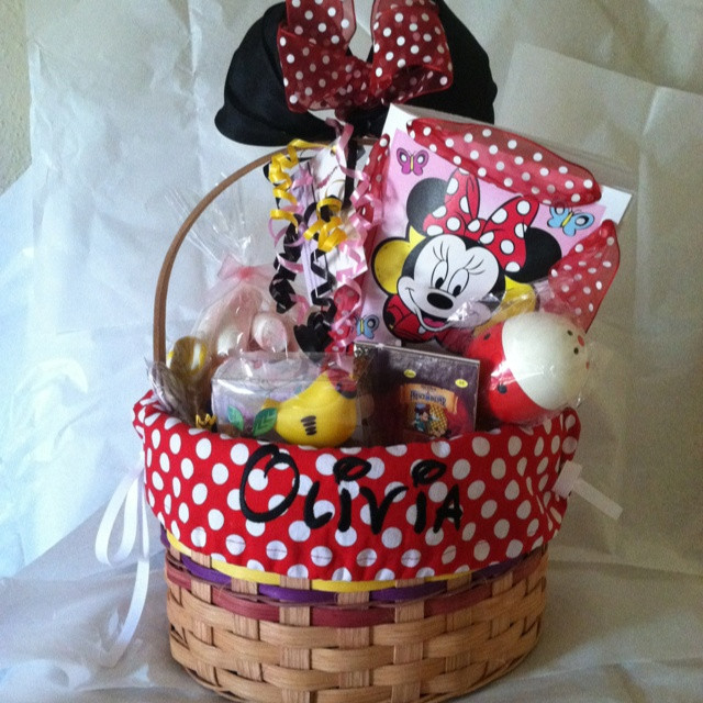 Easter Basket Ideas For 2 Yr Old Girl
 Custom birthday basket for a 2 year old girl Minnie mouse
