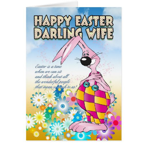 Easter Gifts For Wife
 Wife Easter Card Easter Bunny Flowers