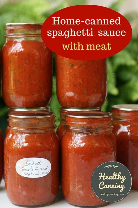 Easy Canning Spaghetti Sauce
 Spaghetti sauce with meat Recipe