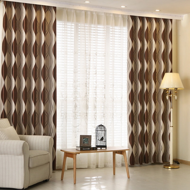 Elegant Kitchen Curtains
 Elegant Wave Printed Blackout Curtains for Living Room