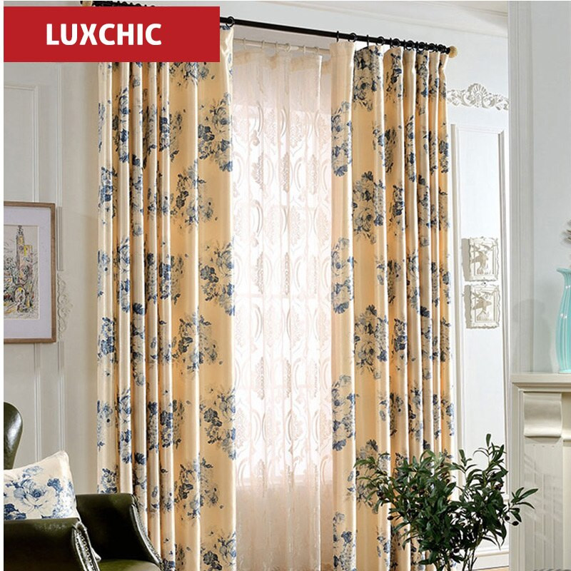 Elegant Kitchen Curtains
 Rustic Floral Herb Printed Linen Curtains for Living Room