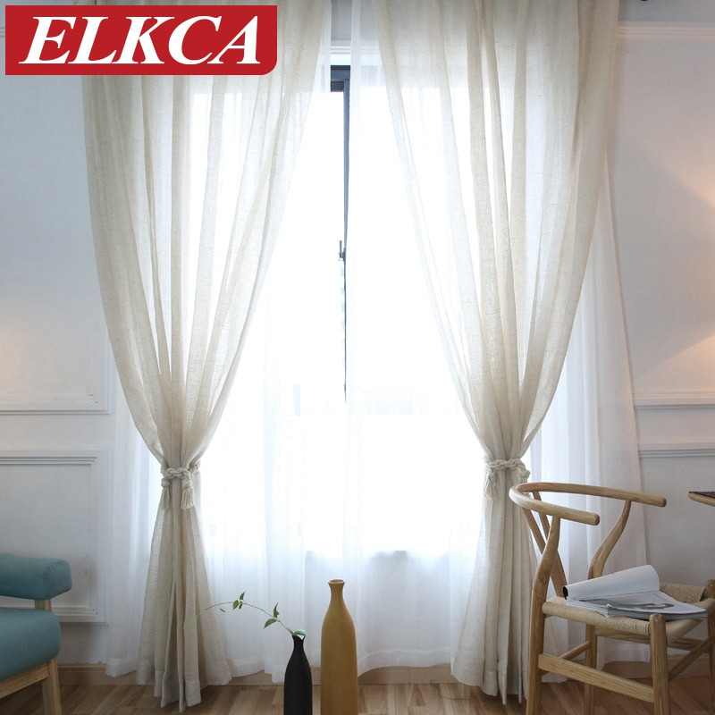 Elegant Kitchen Curtains
 New Elegant Modern Solid Faux Linen Sheer Curtains for
