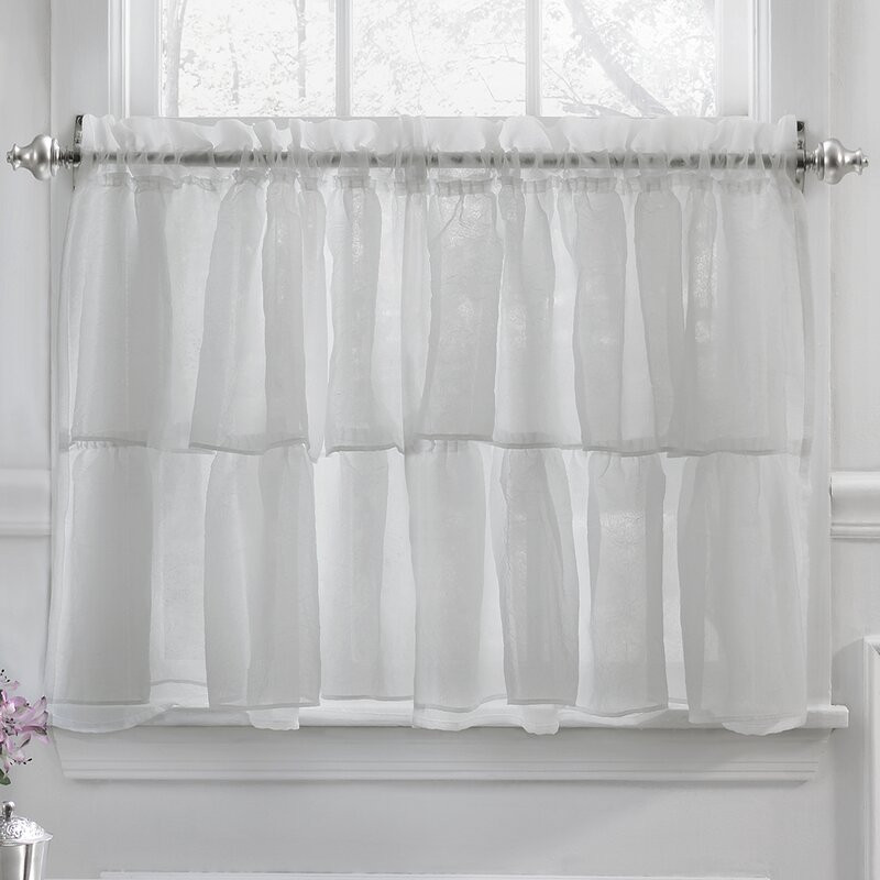 Elegant Kitchen Curtains
 Elegant Crushed Voile Ruffle Kitchen Window Tier Curtain