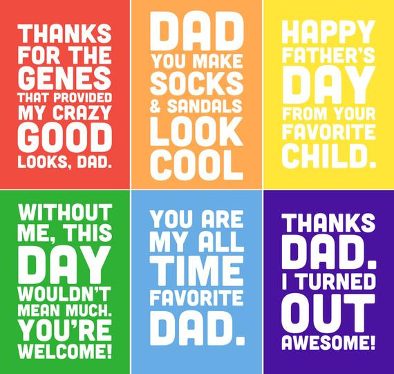Fathers Day Quote Funny
 Items similar to Funny Father s Day Printable Cards 5x7