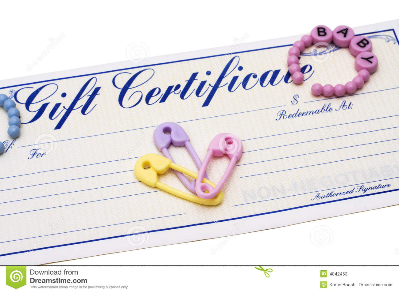 Free Gift For New Born Baby
 Baby Gift Certificate stock image Image of shower shop