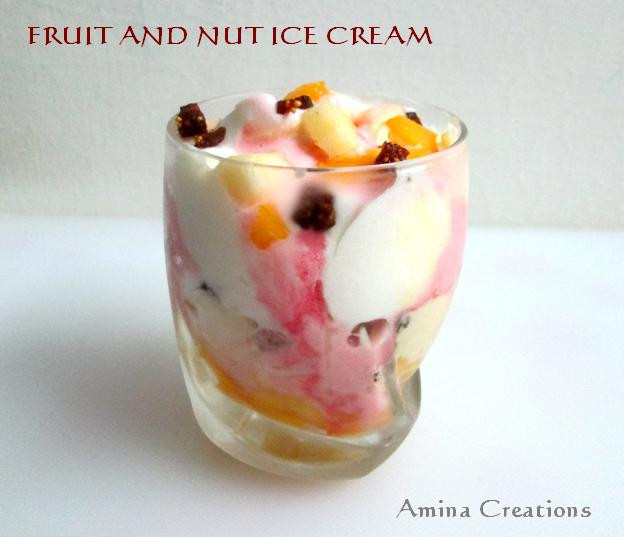 Fruitcake And Ice Cream
 AMINA CREATIONS FRUIT AND NUT ICE CREAM