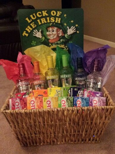 Fundraiser Gift Basket Ideas
 Rainbow vodka basket my sister and I made for a fundraiser