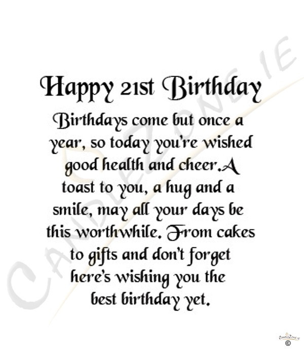 Funny 21St Birthday Quotes
 21st Birthday Quotes For Friends QuotesGram
