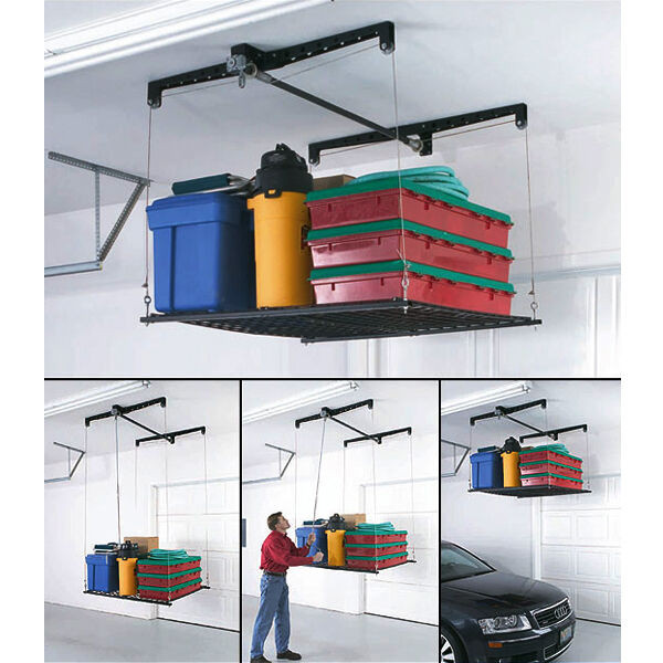 Garage Organization Racks
 Adjustable Overhead Garage Storage Rack Stock Pulley Cable