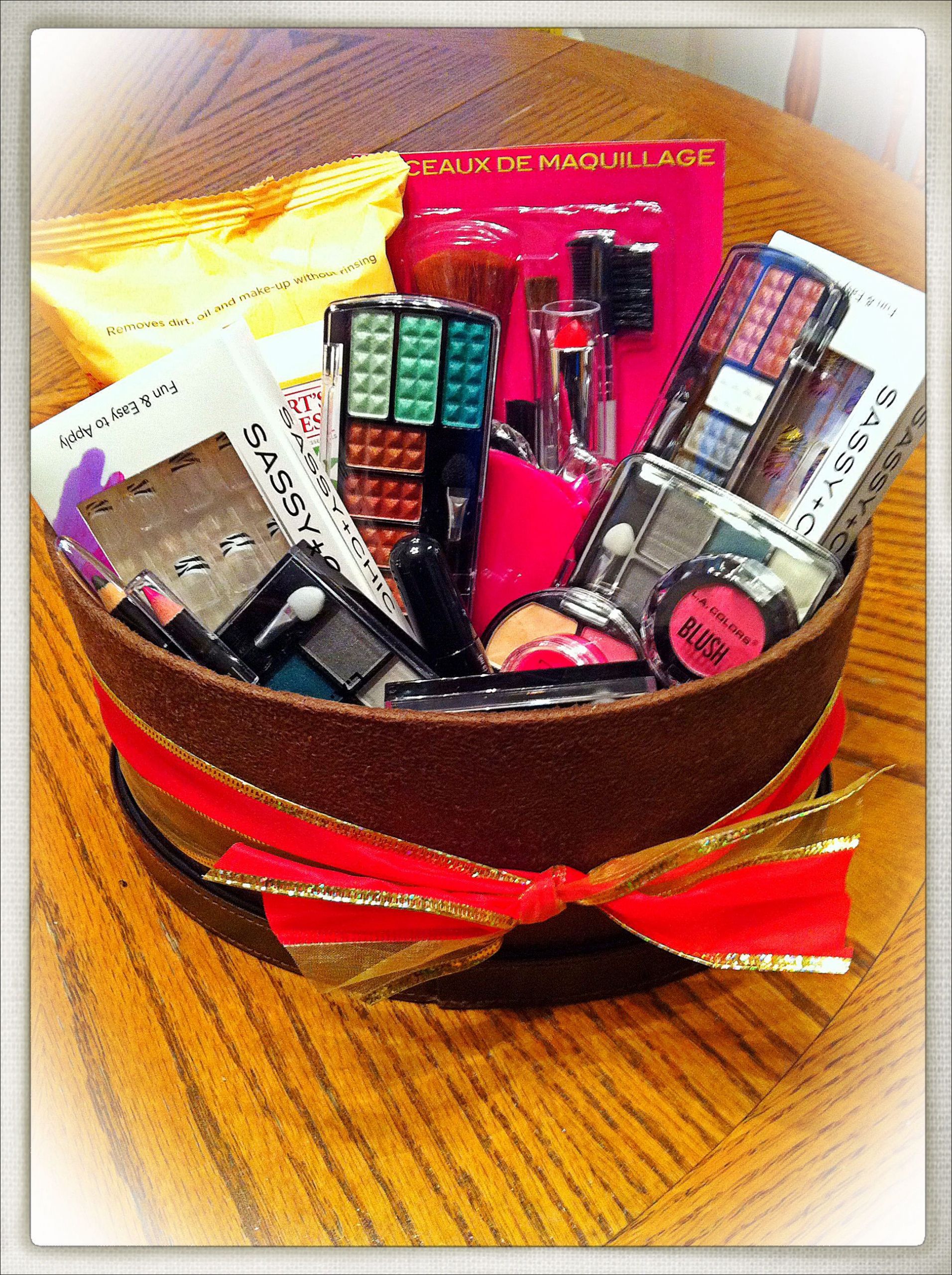 Gift Basket Ideas For Teenage Girls
 My DIY $15 Makeup Basket All items bought at the Dollar
