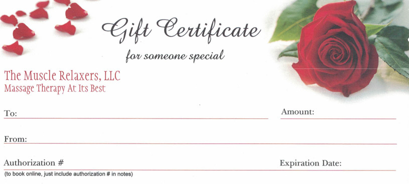 Gift Certificate Ideas For Couples
 60 Minute Couples Massage The Muscle Relaxers