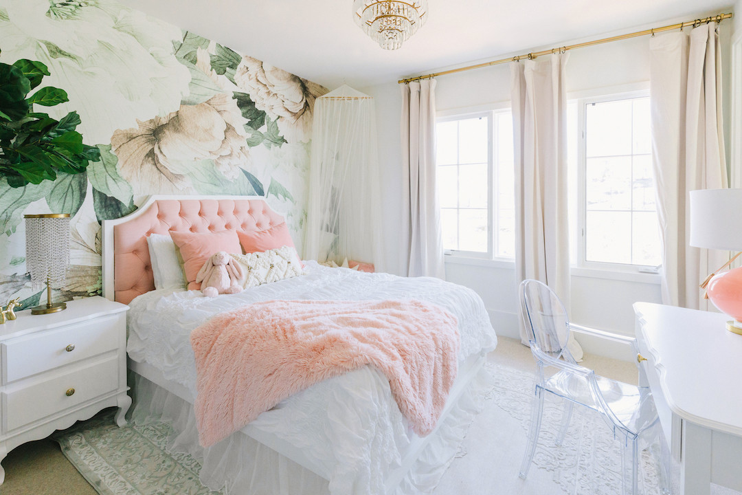 Girl Bedroom Wallpaper
 Floral Girl s Room by Little Crown Interiors