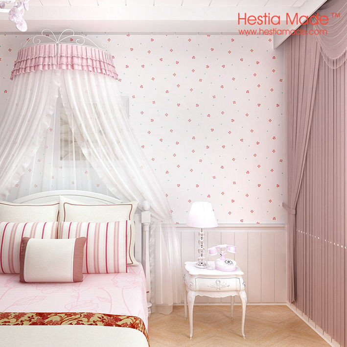 Girl Bedroom Wallpaper
 Pure Paper wallpaper Pink Sweet Flowers Korean Style