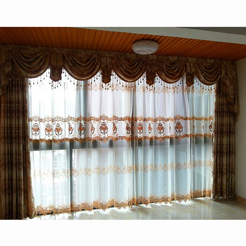 Gold Curtains Living Room
 Affordable Gold Polyester Jacquard Living Room Curtains