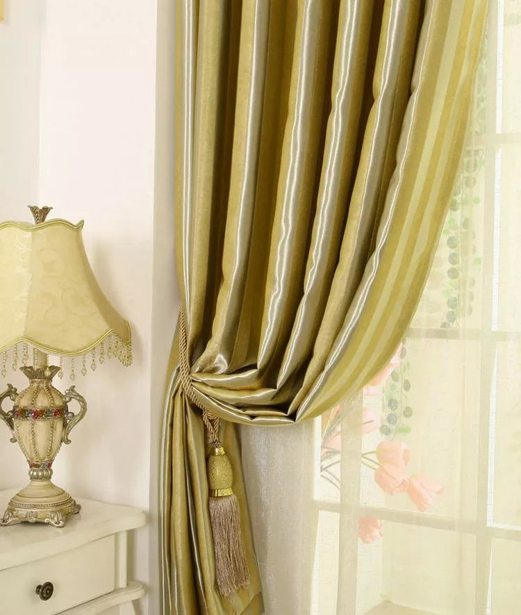 Gold Curtains Living Room
 Stunning Striped Printing Bedroom or Living Room gold