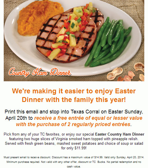 Golden Corral Easter Dinner
 Restaurant Deals BJ s Denny s Olive Garden Quiznos and