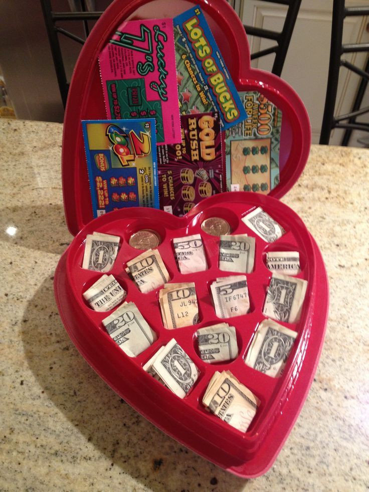 Good Valentines Day Gifts For Girlfriend
 valentine chocolate heart box with cash and lottery