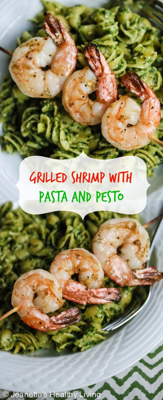 Grilled Shrimp Pasta
 Easy Grilled Chili Shrimp with Pasta and Pesto