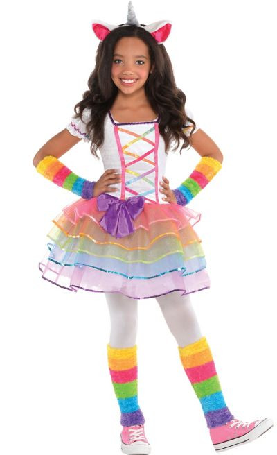 Halloween Costumes For Girls Party City
 Girls Rainbow Unicorn Costume