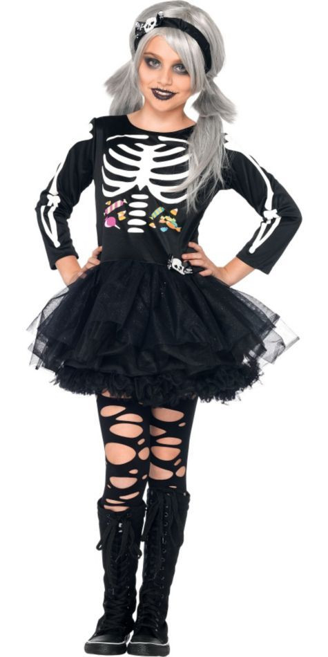 Halloween Costumes For Girls Party City
 Girls Scary Skeleton Costume Party City
