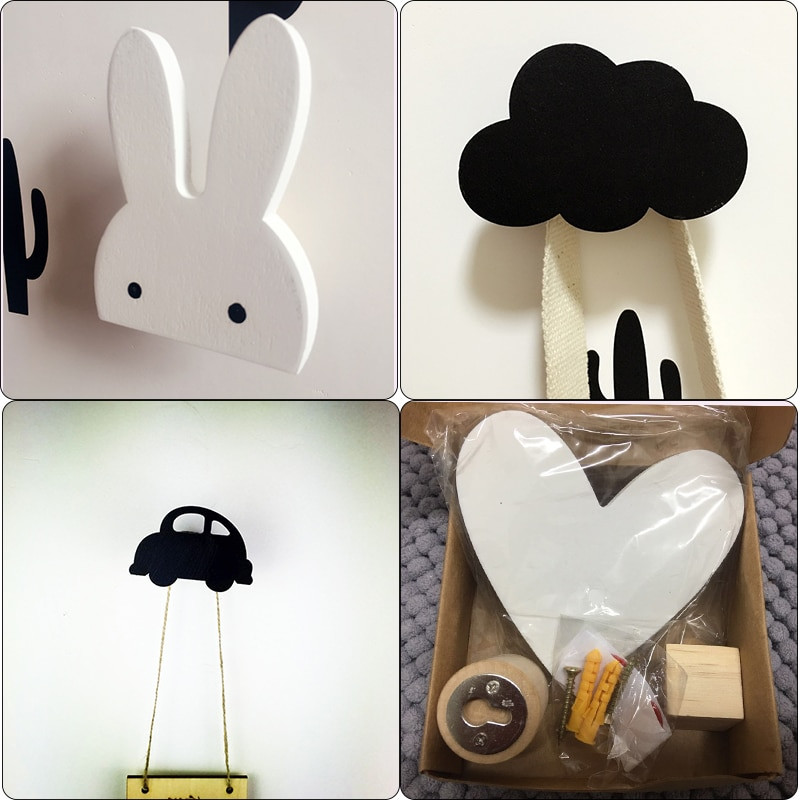 Hooks For Kids Room
 Nordic kids Room Wall Hooks Bunny Wood Clothes Hook For