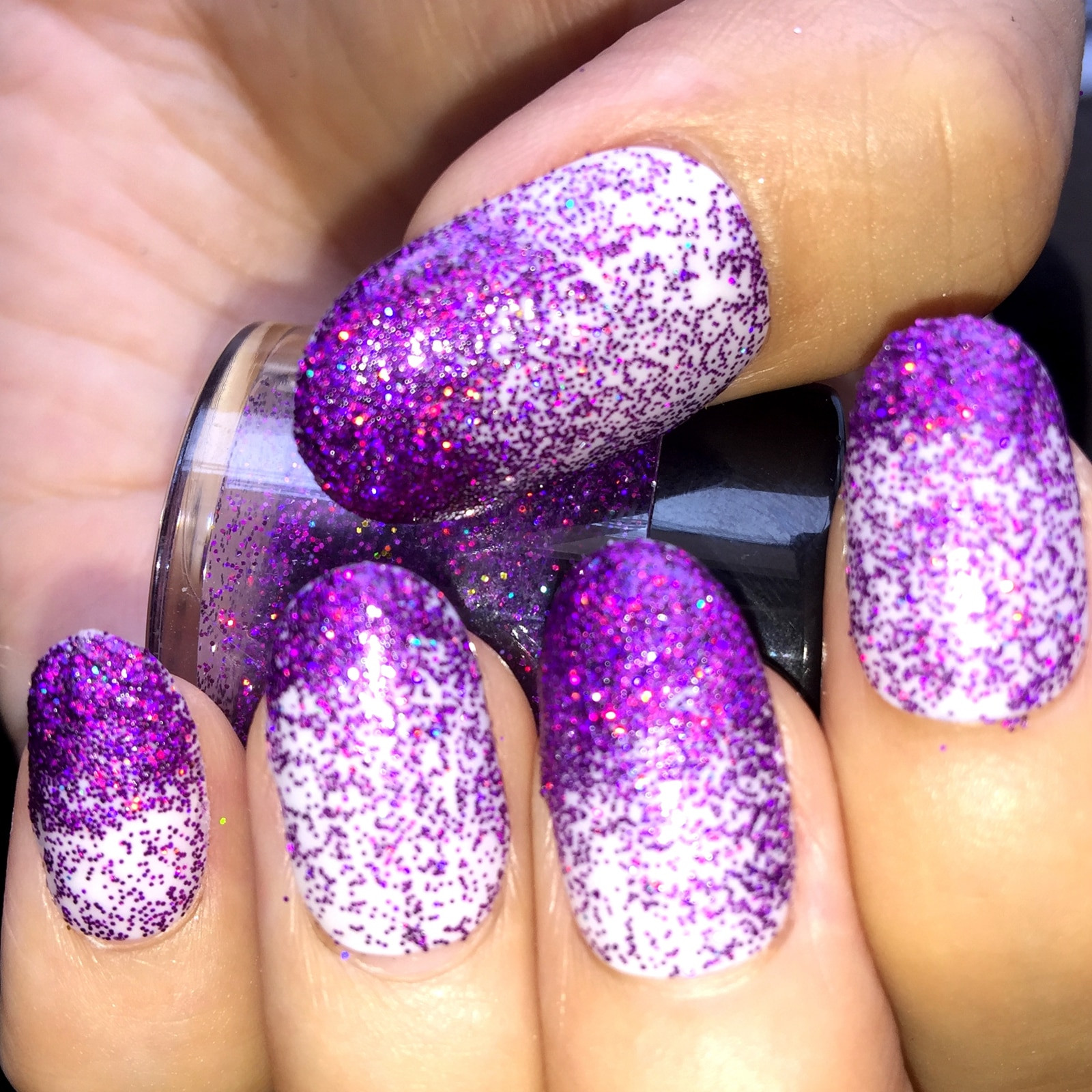How To Apply Glitter Dust To Nails
 Fashion Glitter Powder Holographic Deep Purple Nail Art