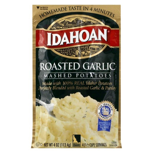 Idahoan Instant Mashed Potatoes
 Idahoan Roasted Garlic Mashed Potatoes 4 oz Tar