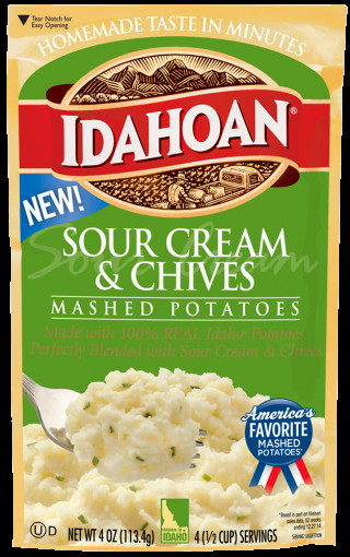 Idahoan Instant Mashed Potatoes
 Sour Cream & Chive Mashed Potatoes Idahoan Mashed