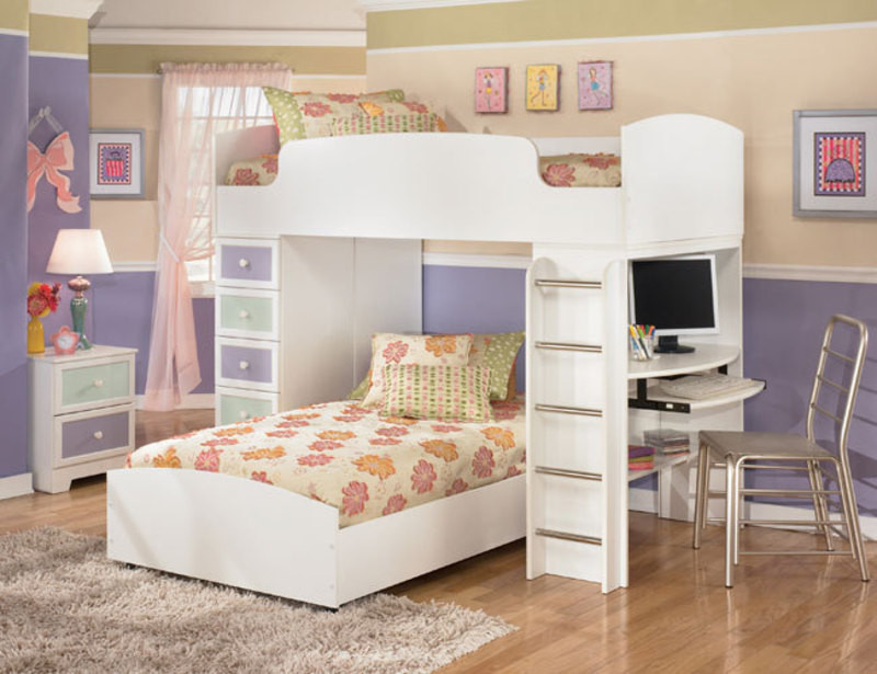 Kids White Bedroom Set
 The Furniture White Kids Bedroom Set With Loft Bed In