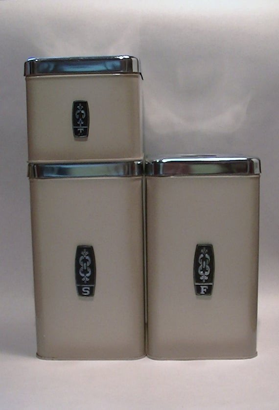 Kitchen Counter Canisters
 EKCO Chrome and Metal Kitchen Counter Canisters by