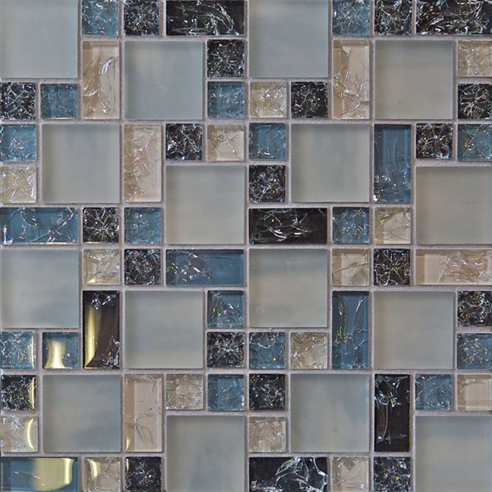 Kitchen Mosaic Tile
 1 SF Blue crackle glass mosaic tile Backsplash Kitchen