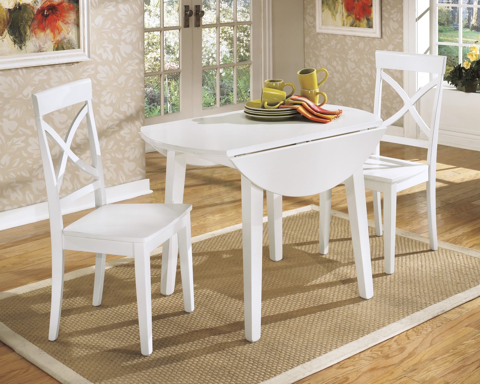 Kitchen Table Sets White
 White Round Kitchen Table and Chairs Design