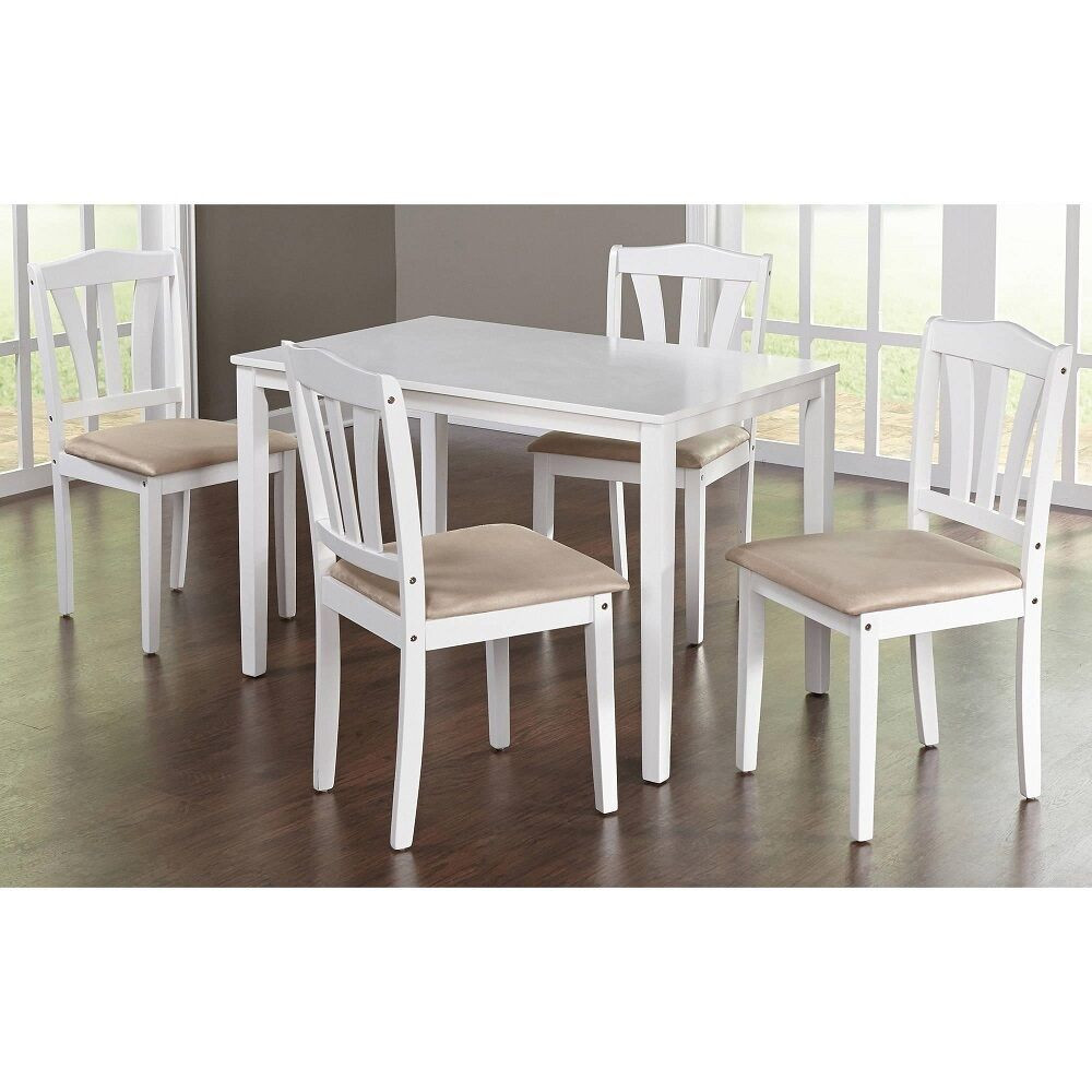 Kitchen Table Sets White
 5 Piece Dining Set Kitchen Table and Upholstered Chairs