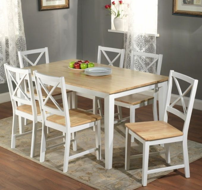 Kitchen Table Sets White
 7 Pc White Dining Set Kitchen Room Table Chairs Bench Wood