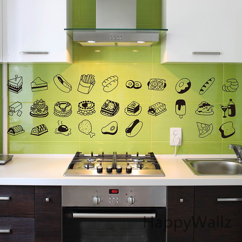 Kitchen Wall Decals Removable
 Kitchen Wall Sticker Food Drink Wall Decal DIY Decorative