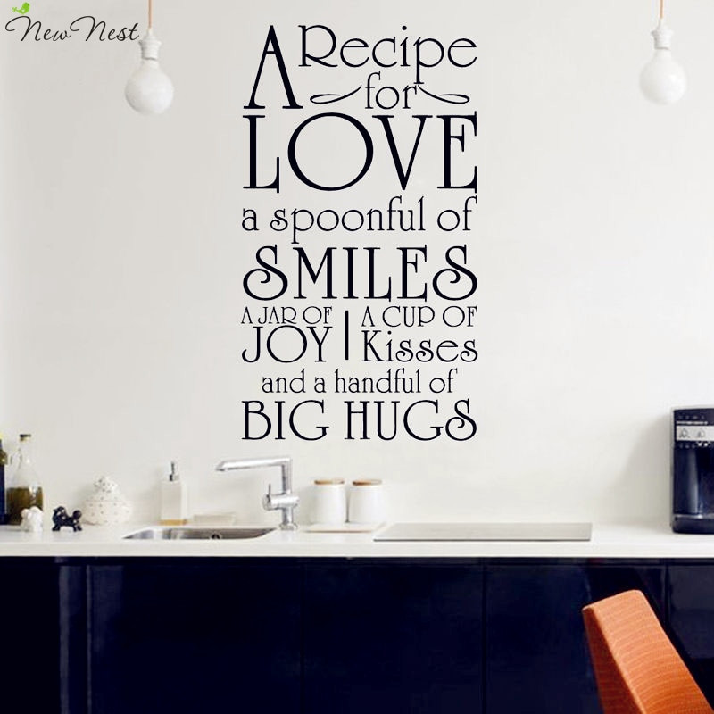 Kitchen Wall Decals Removable
 Free Shipping A Recipe for Love Kitchen Decals Vinyl Wall