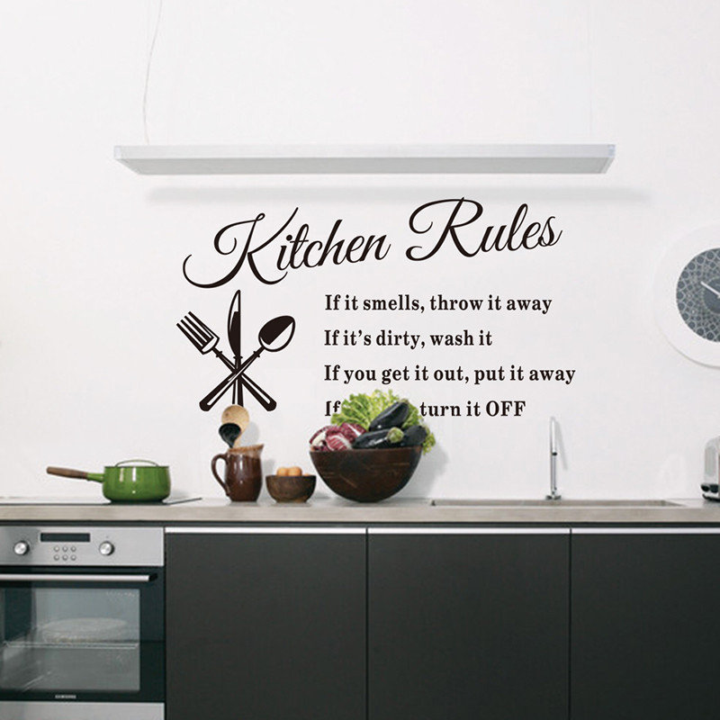 Kitchen Wall Decals Removable
 home decor Removable Wall Stickers Kitchen Rules Decal