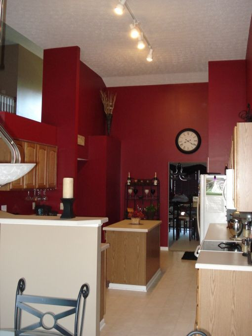 Kitchen With Red Wall
 Pin on Kitchen