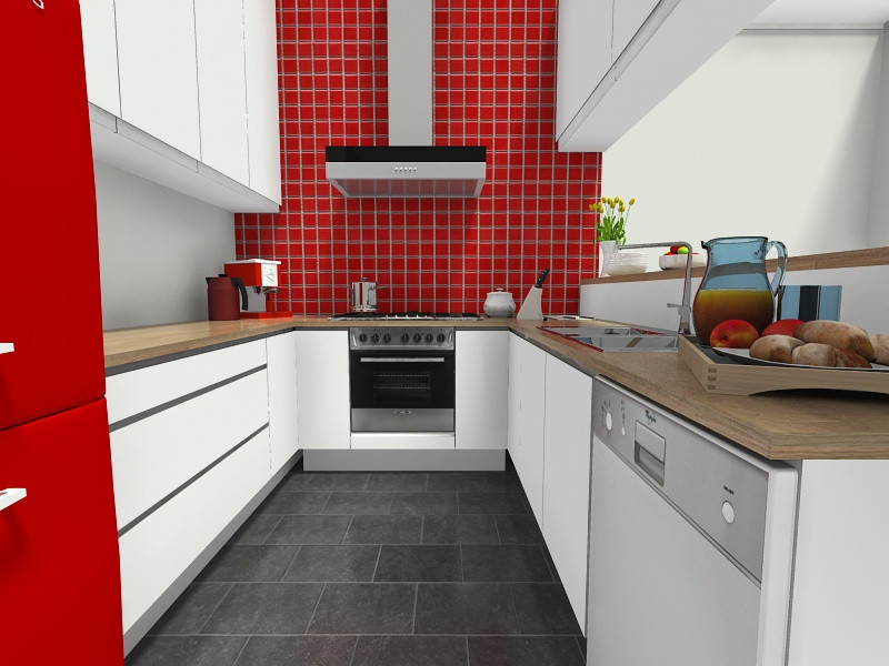 Kitchen With Red Wall
 Kitchen Ideas