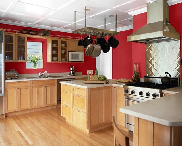 Kitchen With Red Wall
 Making Your Home Sing Red Paint Colors for a Kitchen